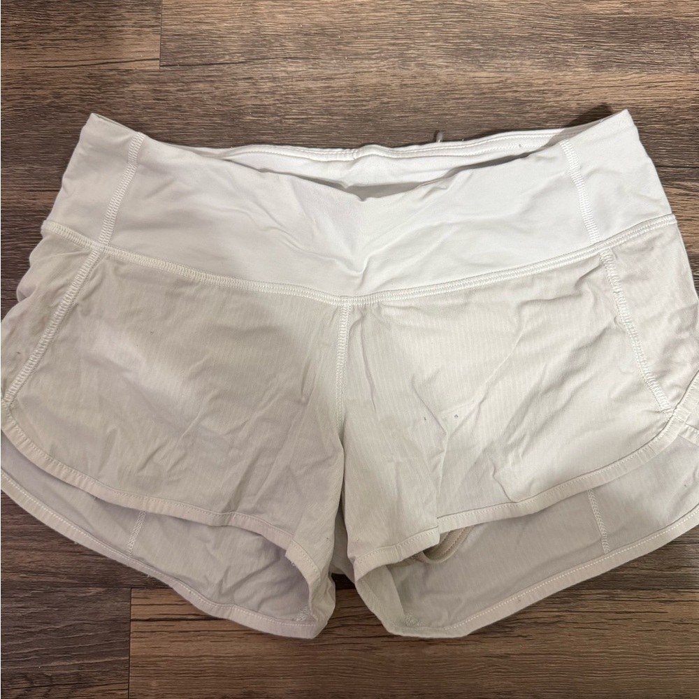 Lululemon Athletica White Athletic Shorts